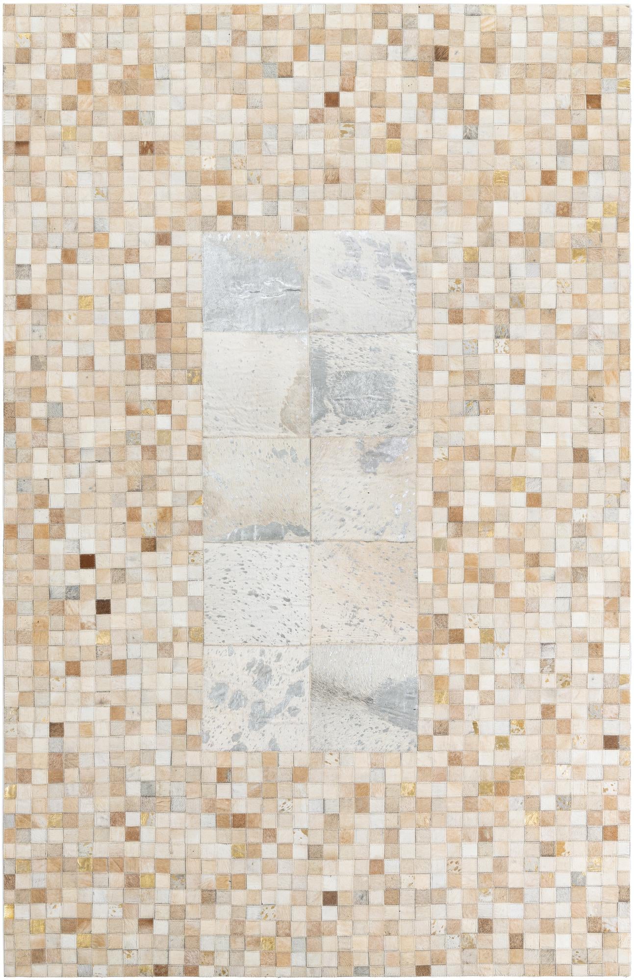 5' 1 x 8' Cowhide Leather Rug