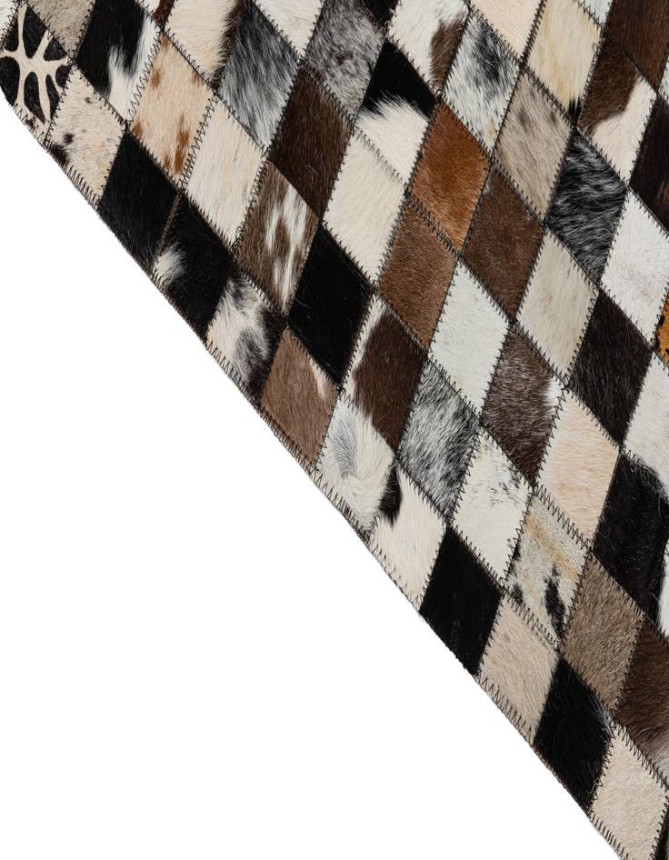 Detail image of 5' 1 x 8' Cowhide Leather Rug