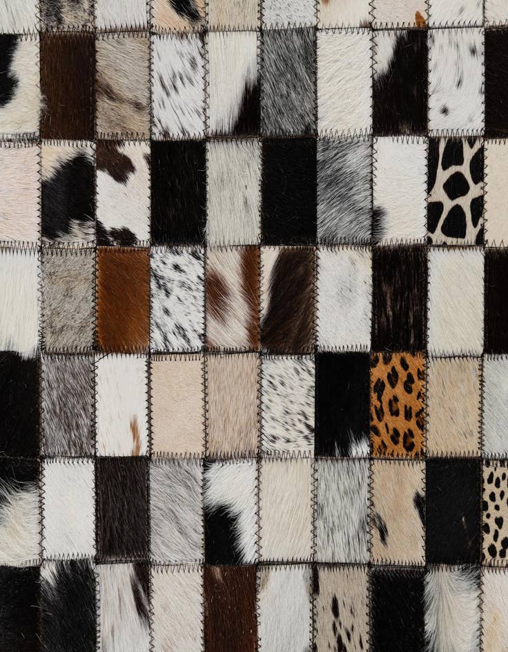Detail image of 5' 1 x 8' Cowhide Leather Rug