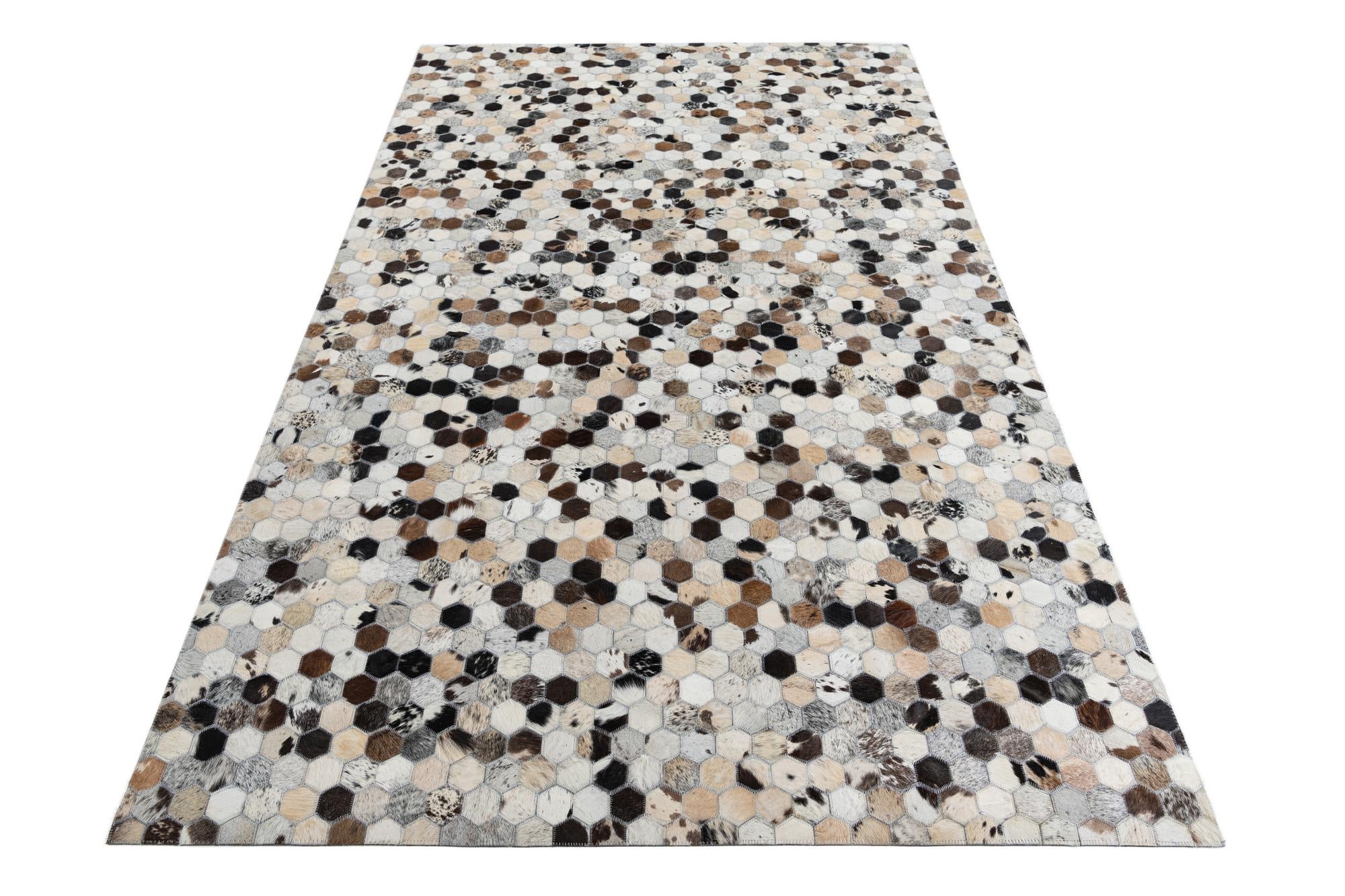 5' x 8' Cowhide Leather Rug