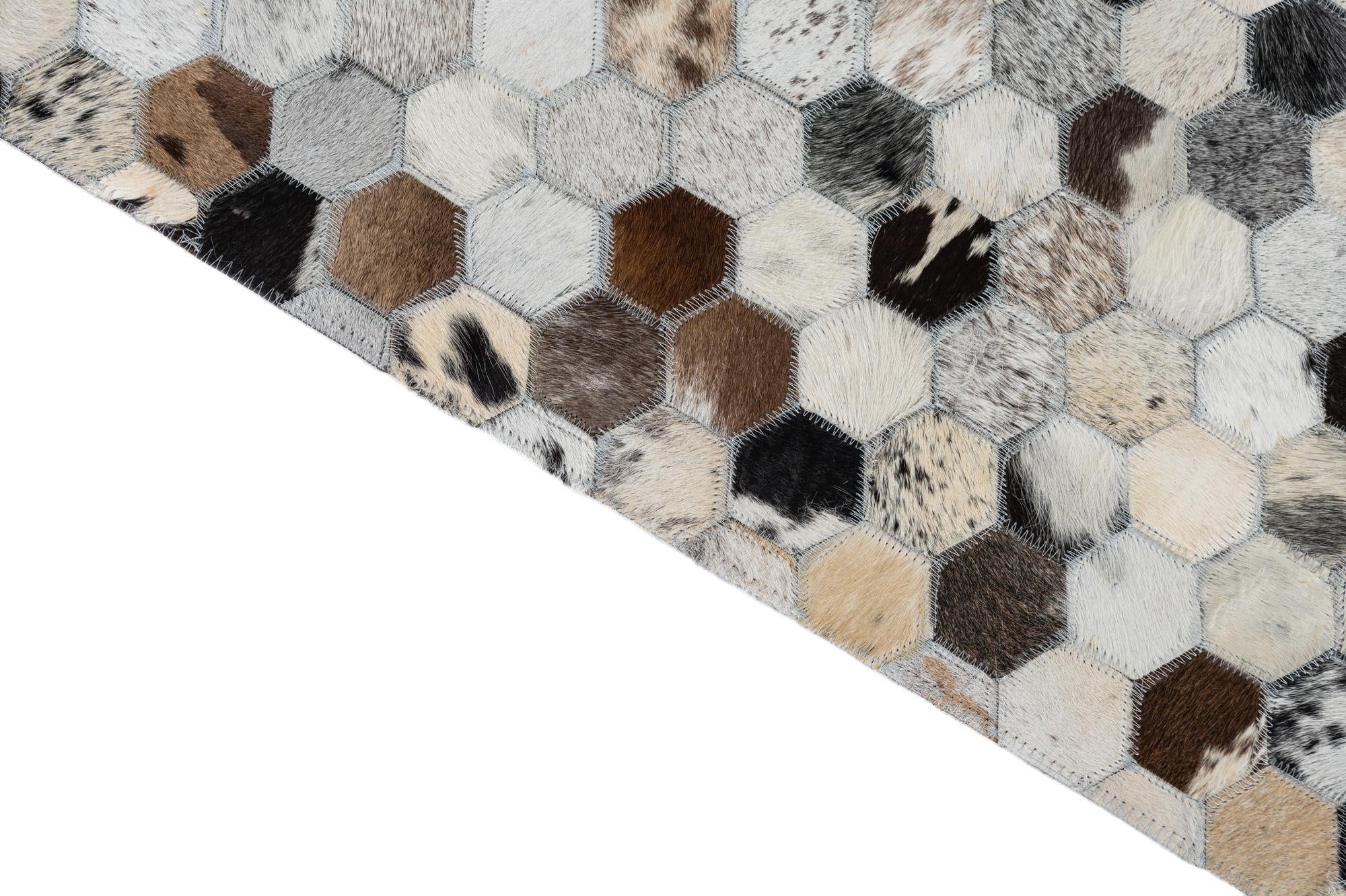 5' x 8' Cowhide Leather Rug