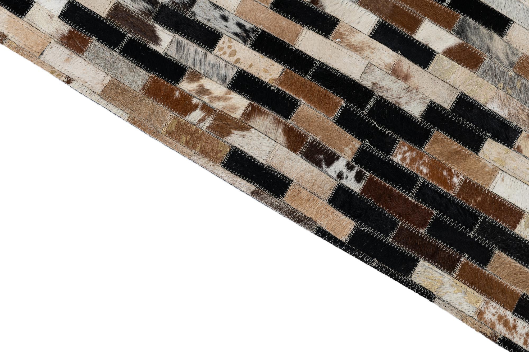 5' x 7' 6 Cowhide Leather Rug