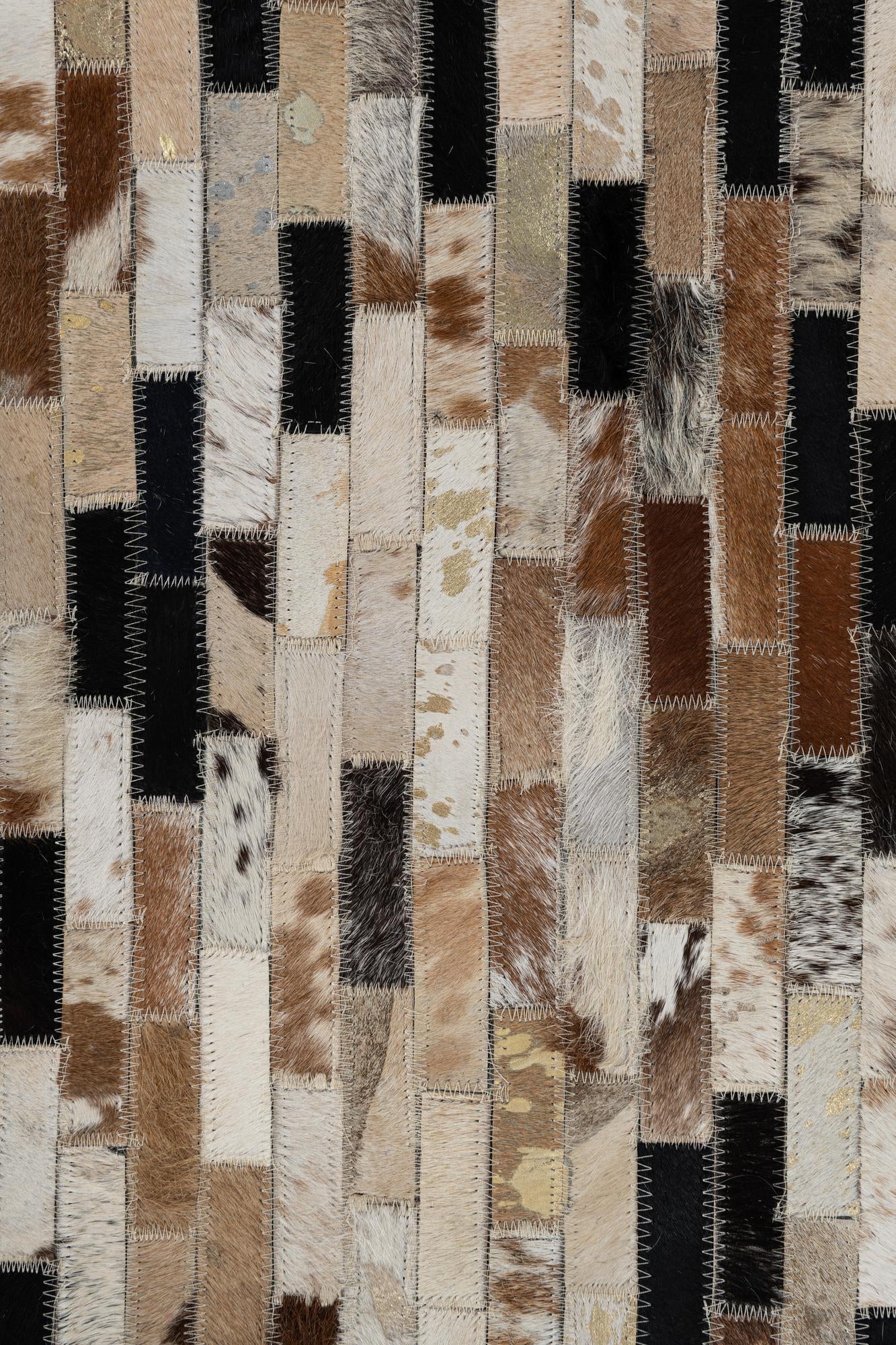 5' x 7' 6 Cowhide Leather Rug