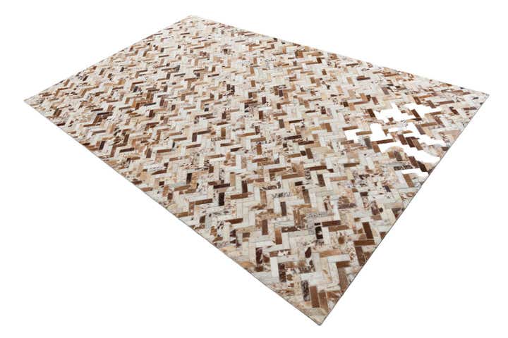 5' 1 x 8' Cowhide Leather Rug