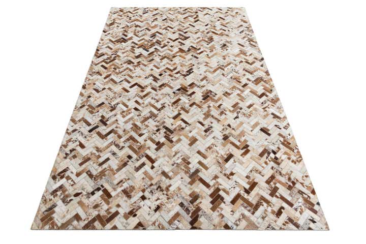 5' 1 x 8' Cowhide Leather Rug
