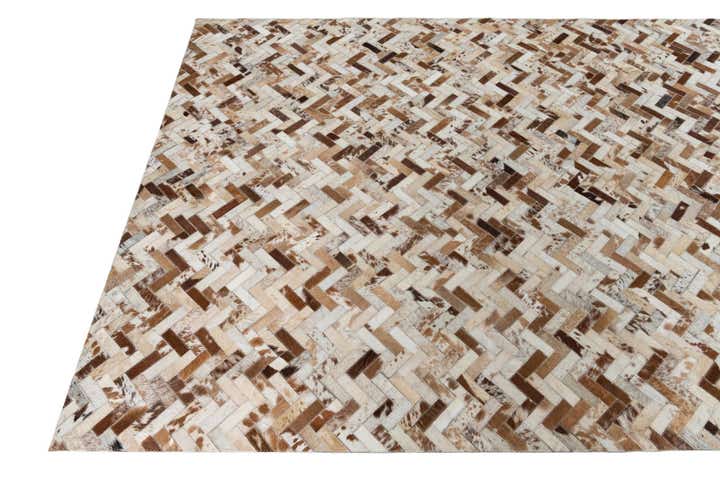 5' 1 x 8' Cowhide Leather Rug