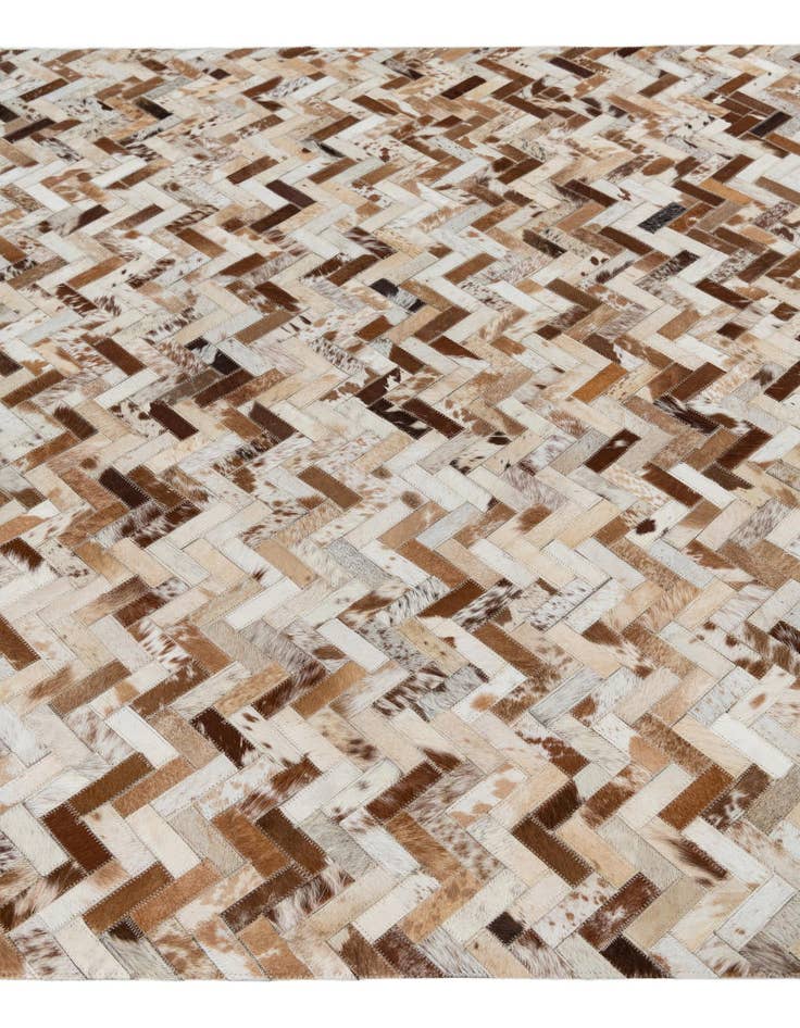 Detail image of 5' 1 x 8' Cowhide Leather Rug