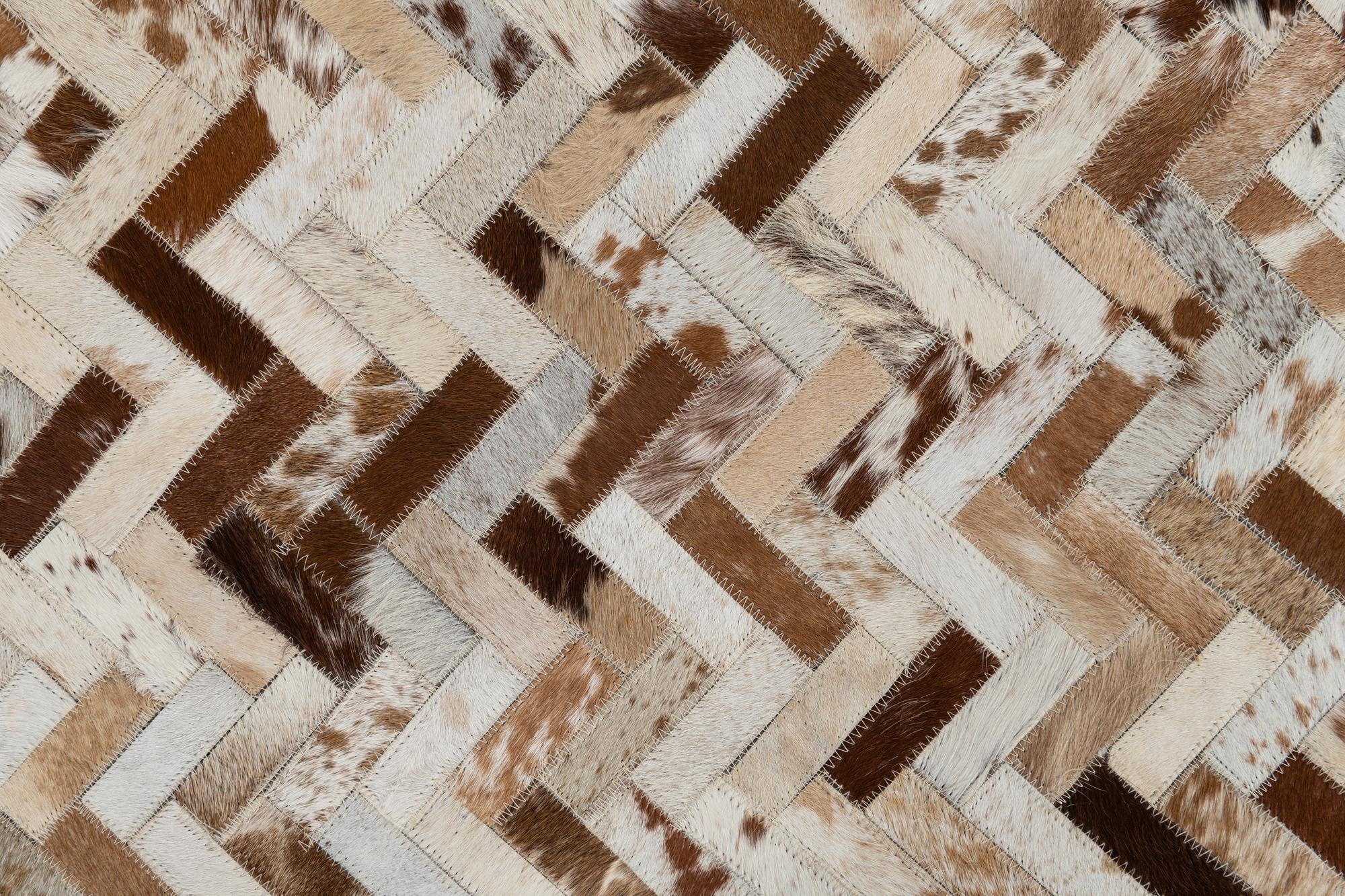 5' 1 x 8' Cowhide Leather Rug