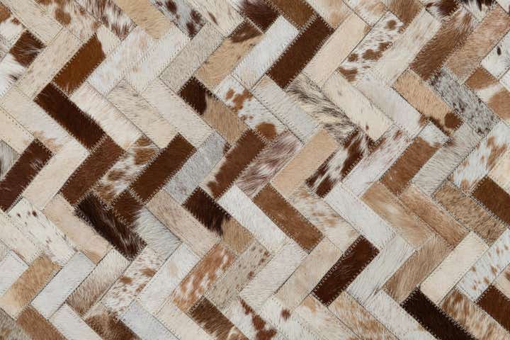 5' 1 x 8' Cowhide Leather Rug