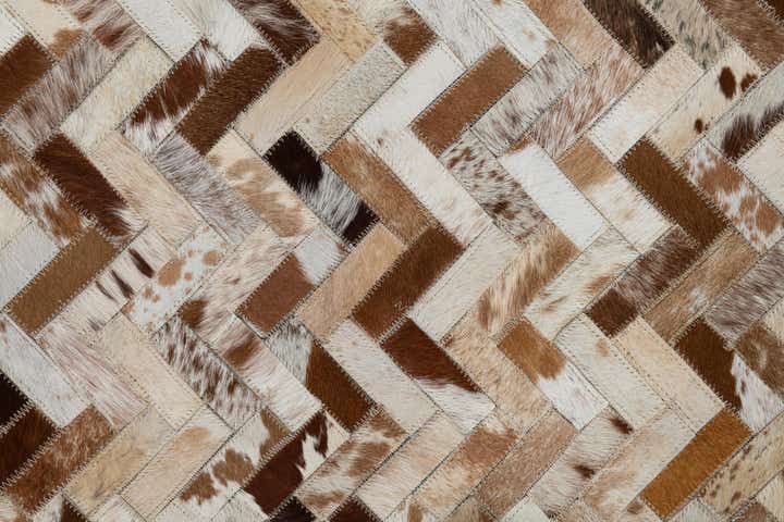 5' 1 x 8' Cowhide Leather Rug