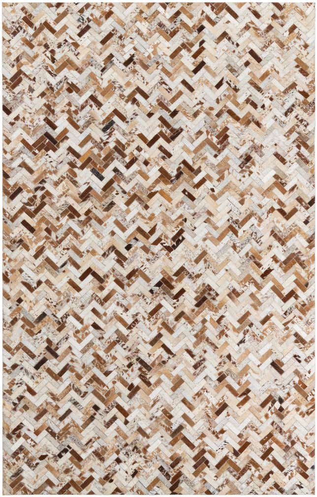 5' 1 x 8' Cowhide Leather Rug
