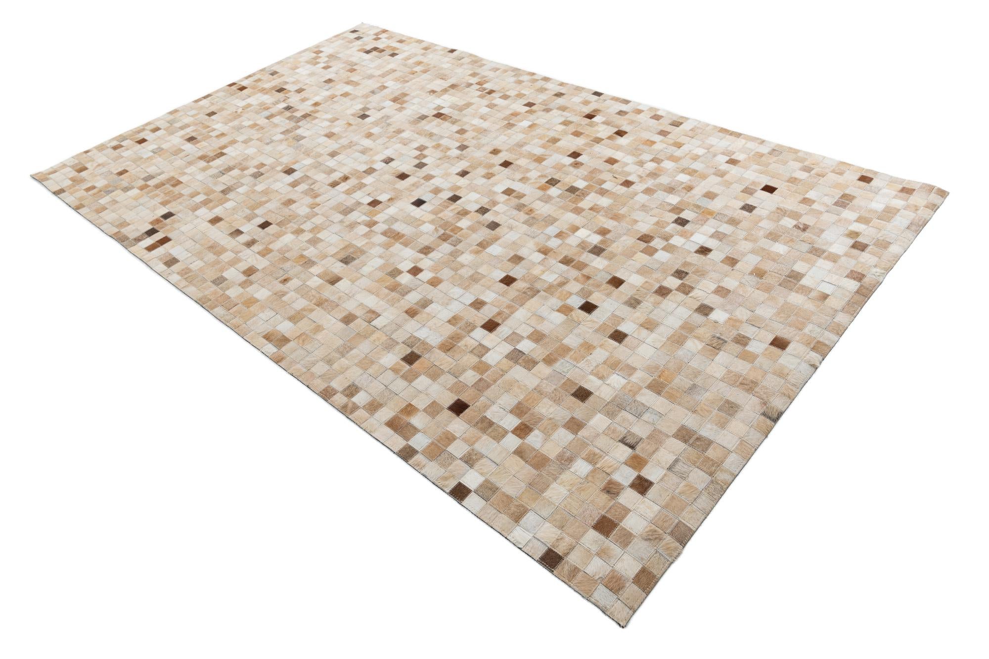 5' 1 x 8' 2 Cowhide Leather Rug