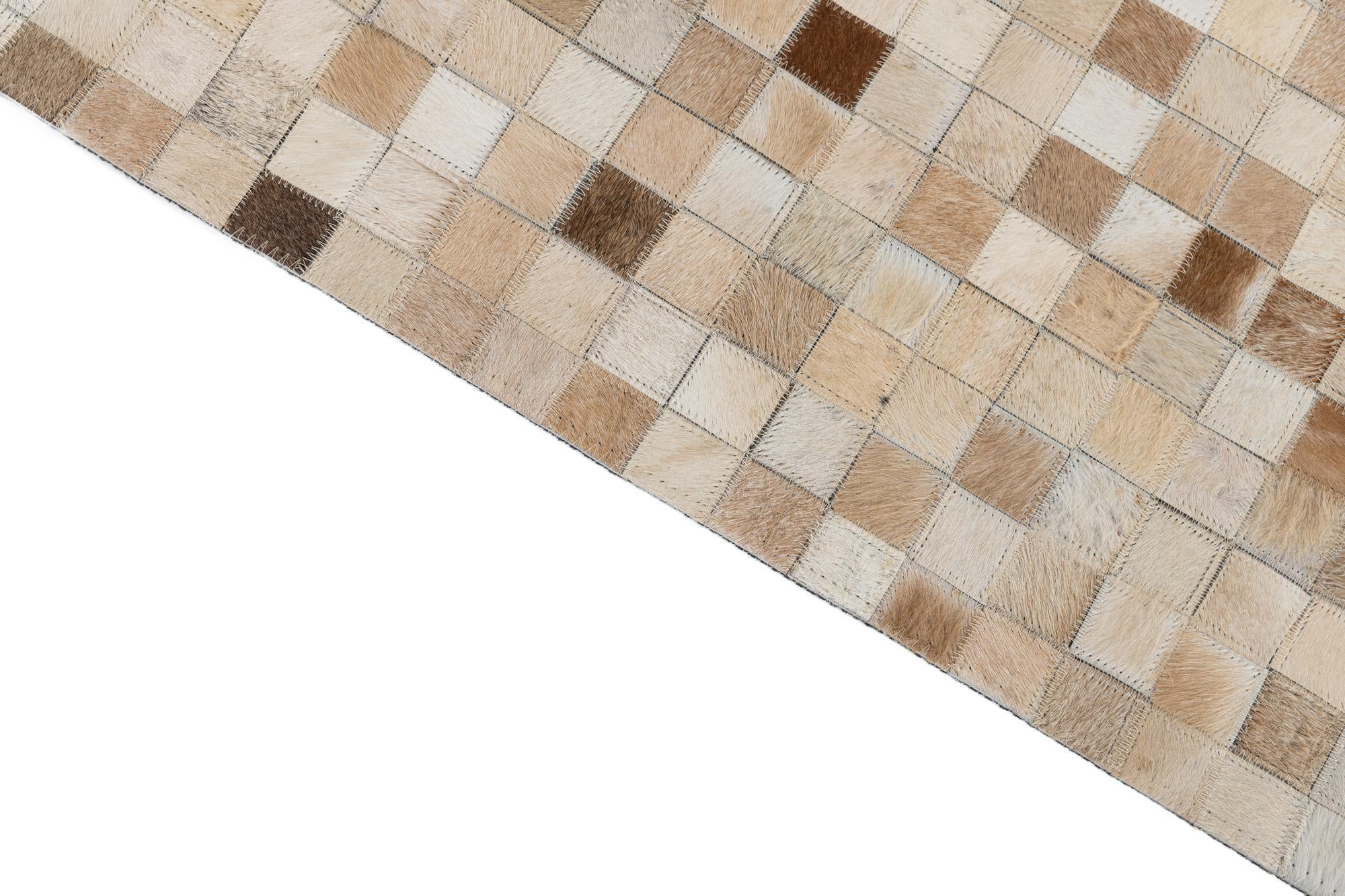 5' 1 x 8' 2 Cowhide Leather Rug