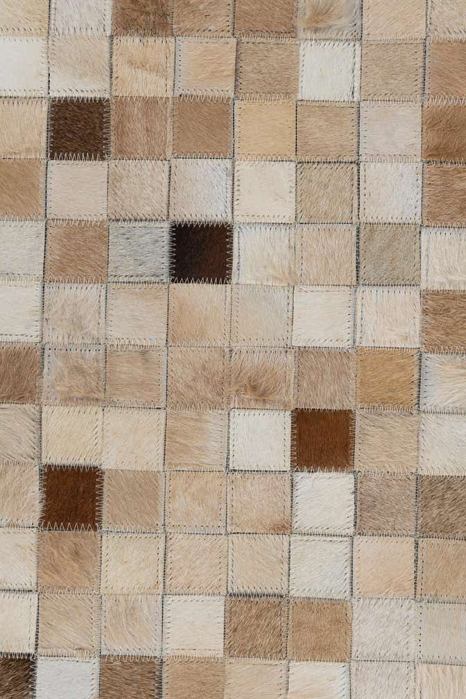 5' 1 x 8' 2 Cowhide Leather Rug