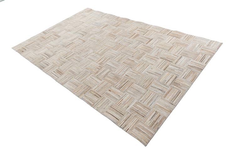 Detail image of 5' x 7' 8 Cowhide Leather Rug