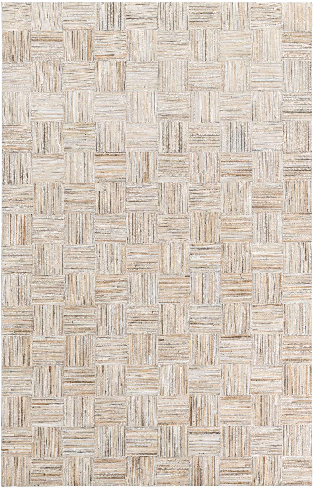5' x 7' 8 Cowhide Leather Rug