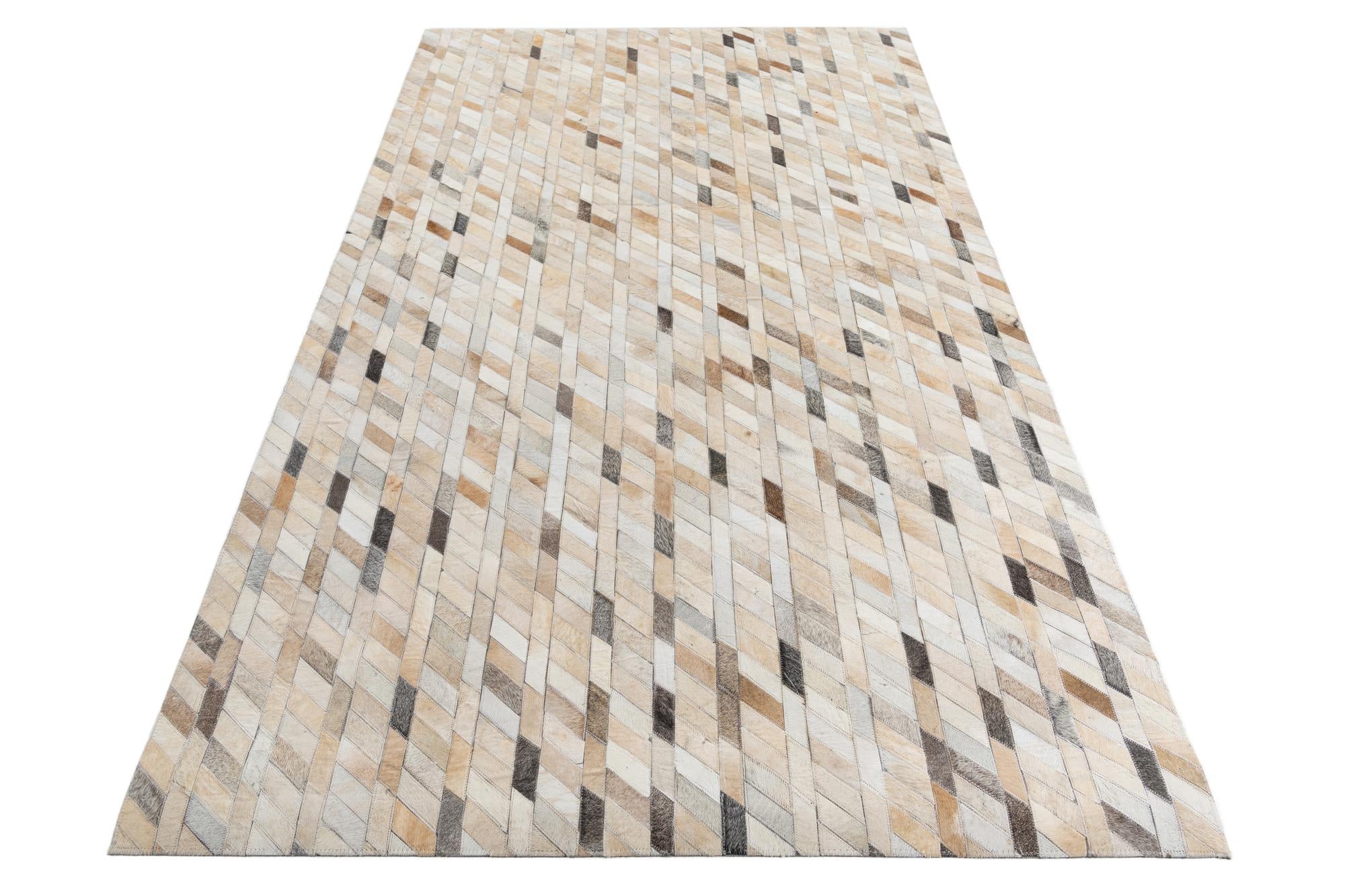 5' x 8' Cowhide Leather Rug