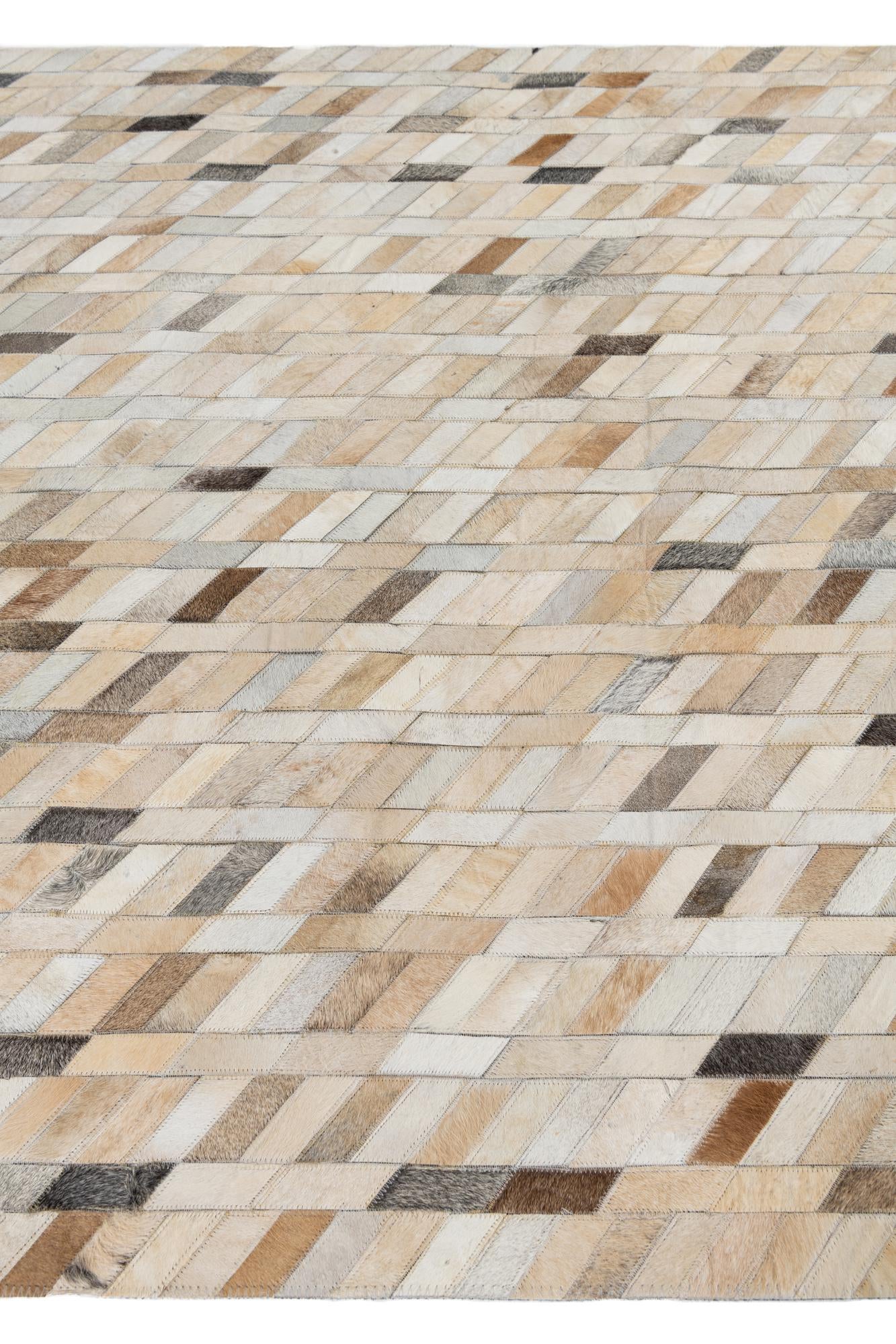 5' x 8' Cowhide Leather Rug