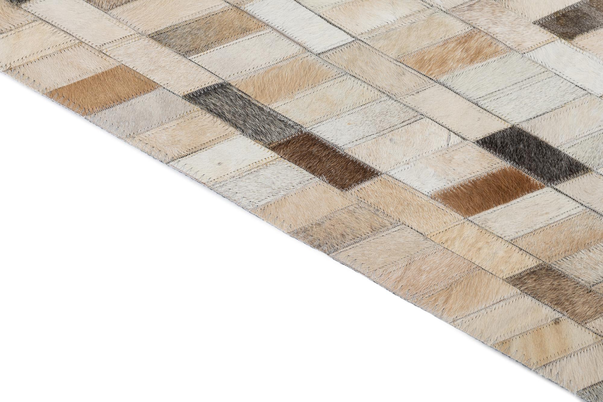 5' x 8' Cowhide Leather Rug