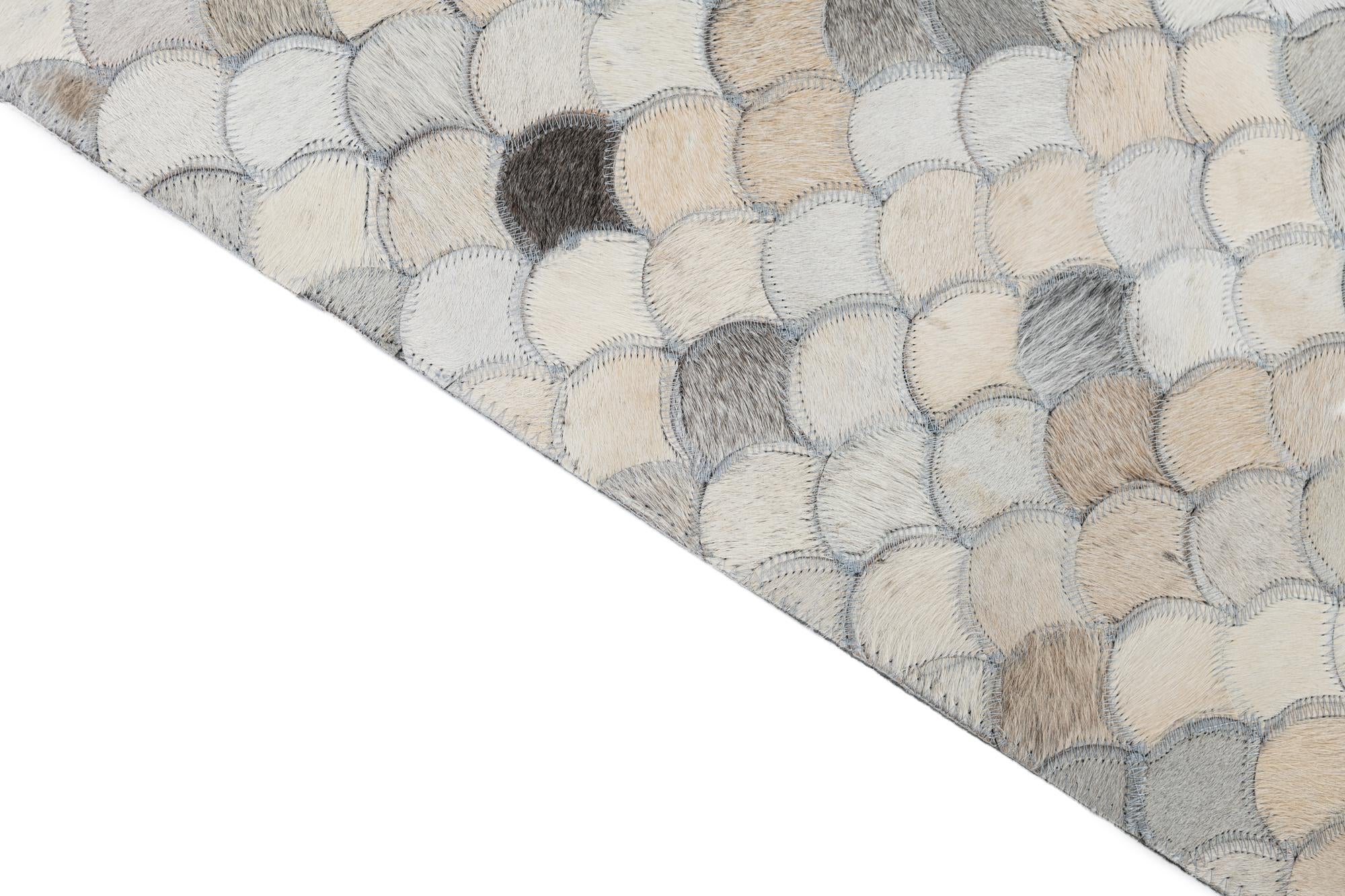 5' 1 x 7' 10 Cowhide Leather Rug