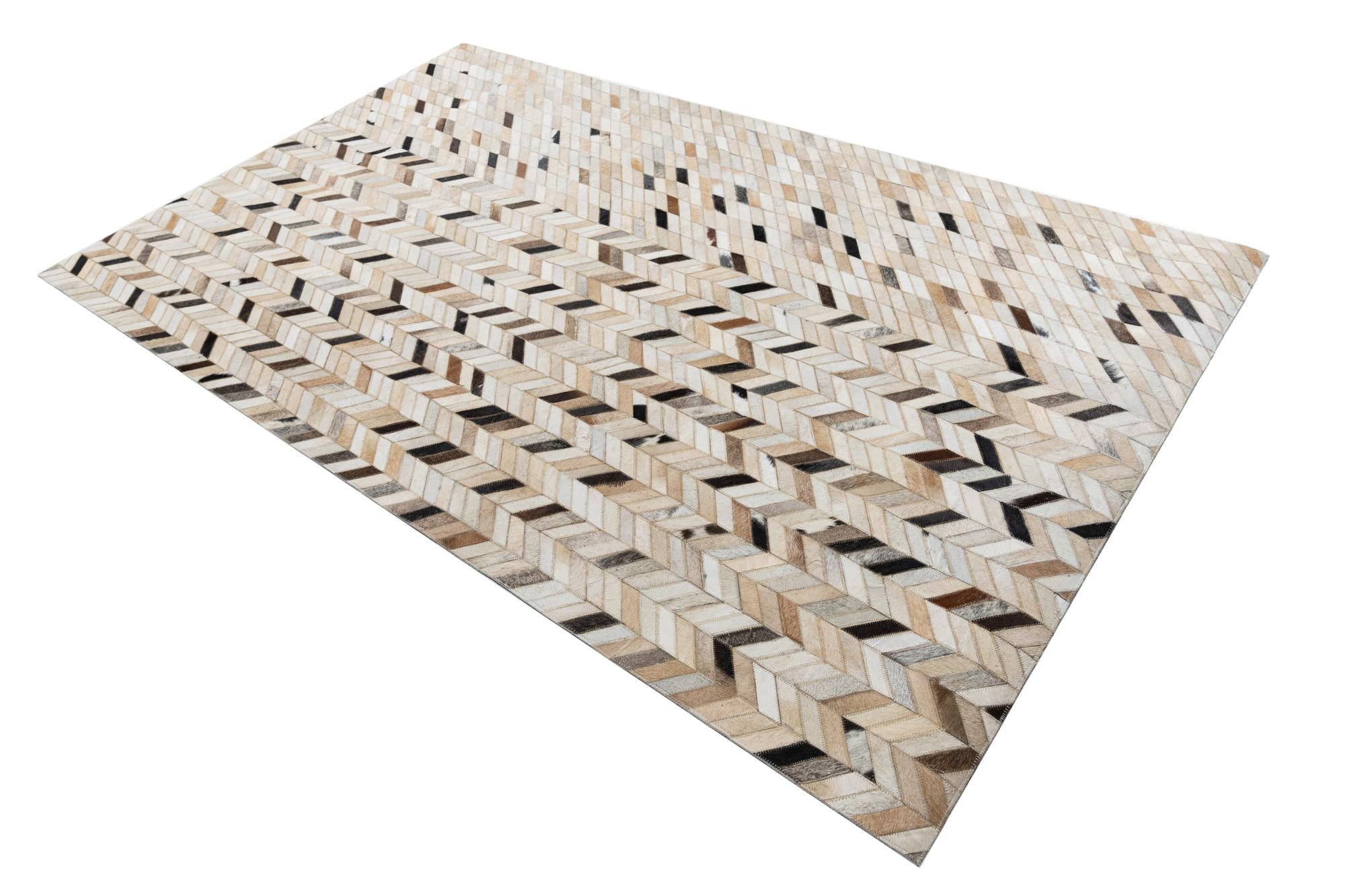 4' 9 x 7' 10 Cowhide Leather Rug