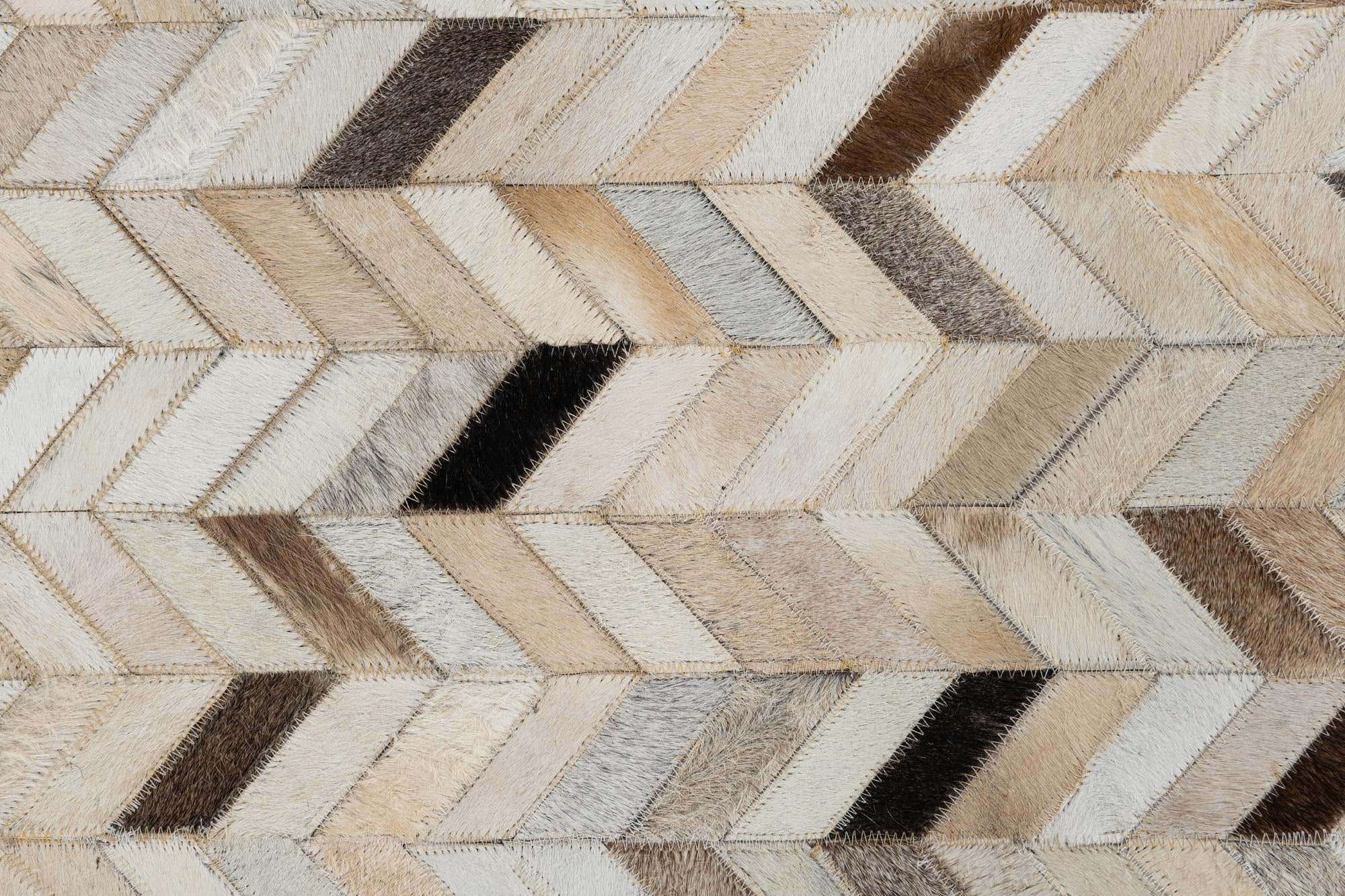 4' 9 x 7' 10 Cowhide Leather Rug