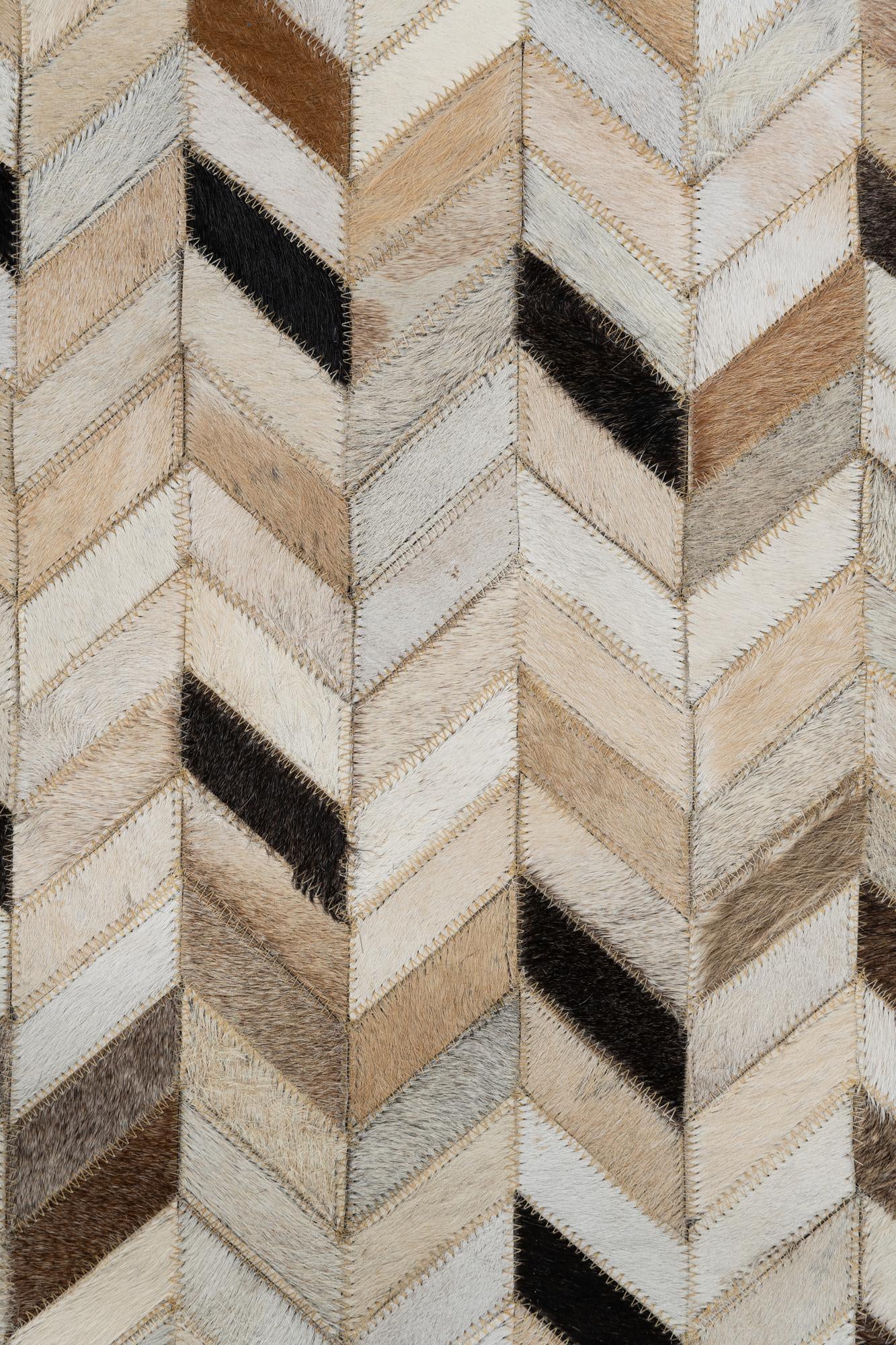 4' 9 x 7' 10 Cowhide Leather Rug