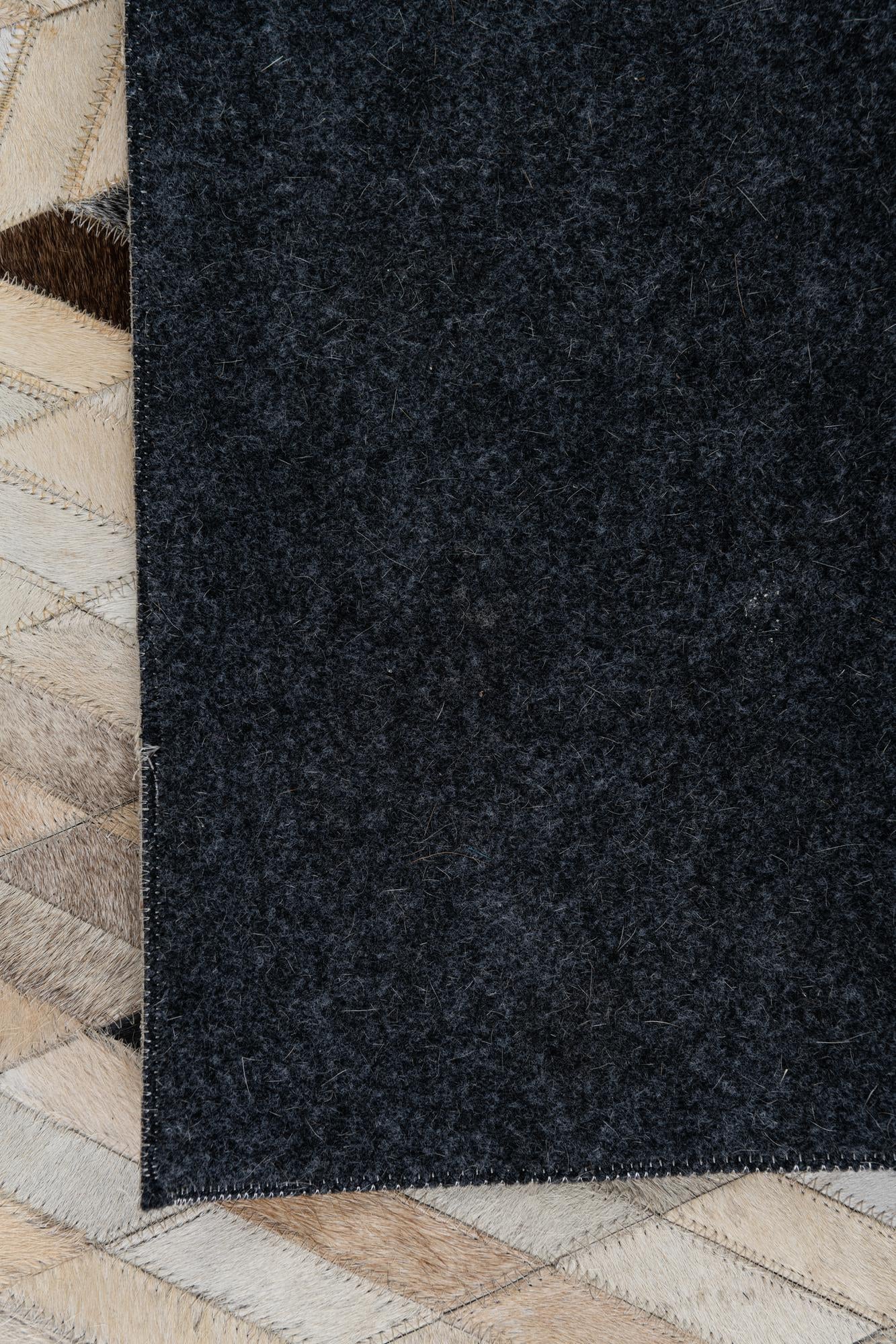 4' 9 x 7' 10 Cowhide Leather Rug