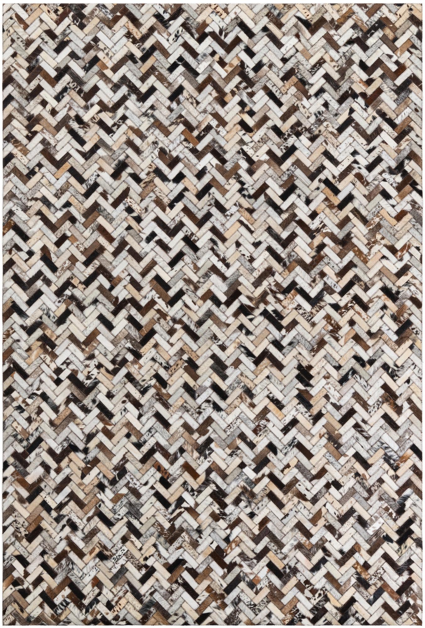 5' 3 x 7' 10 Cowhide Leather Rug