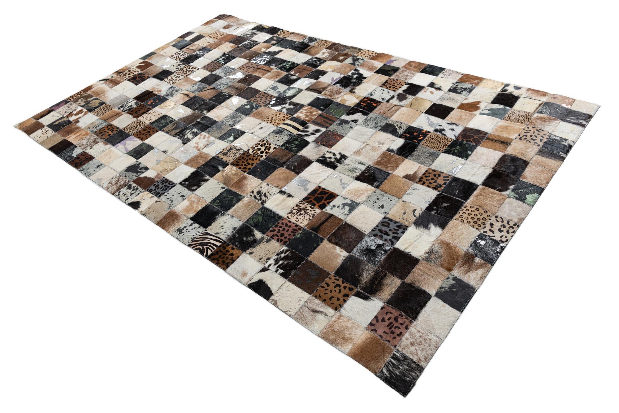 5' x 8' Cowhide Leather Rug
