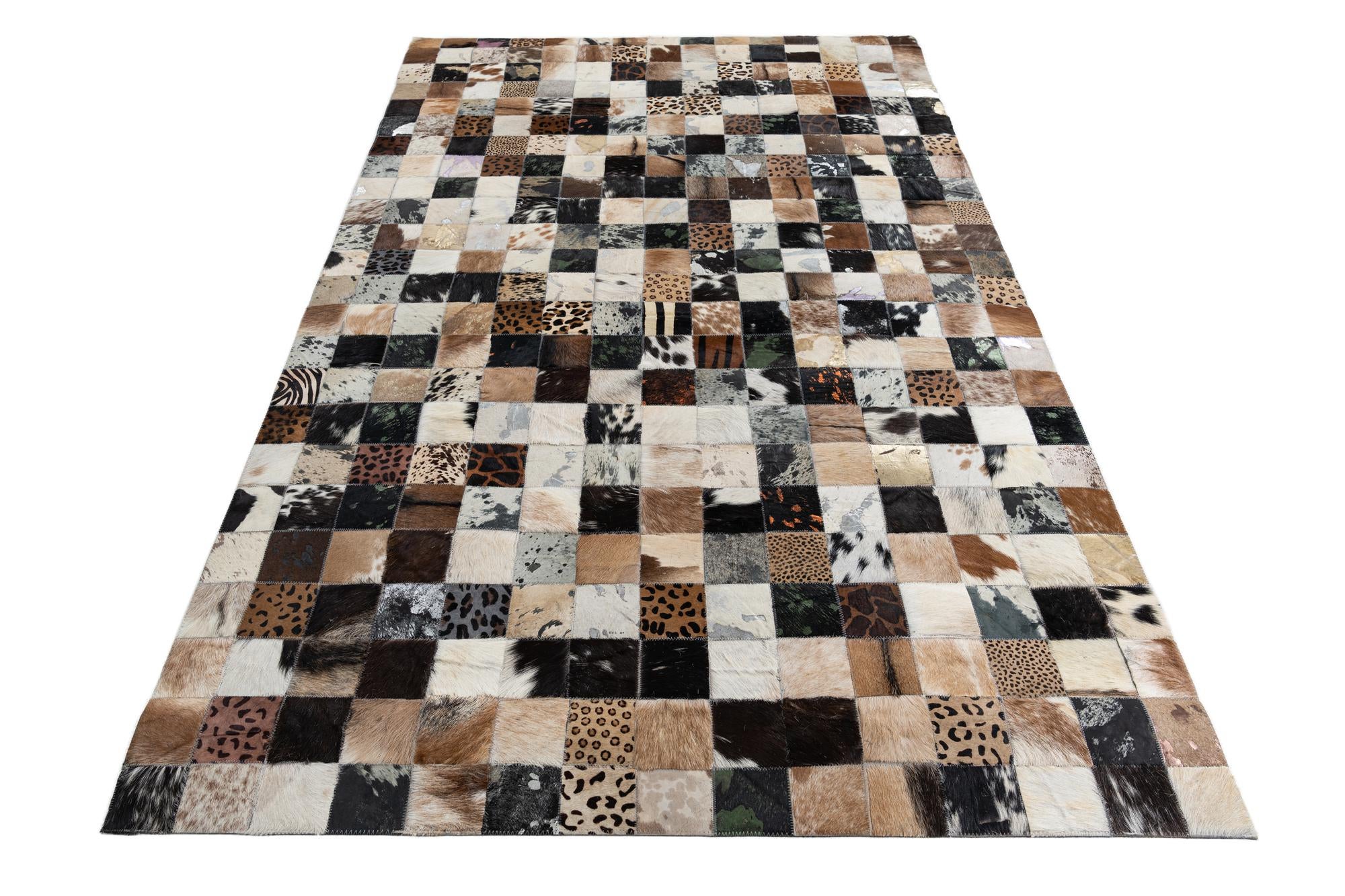 5' x 8' Cowhide Leather Rug