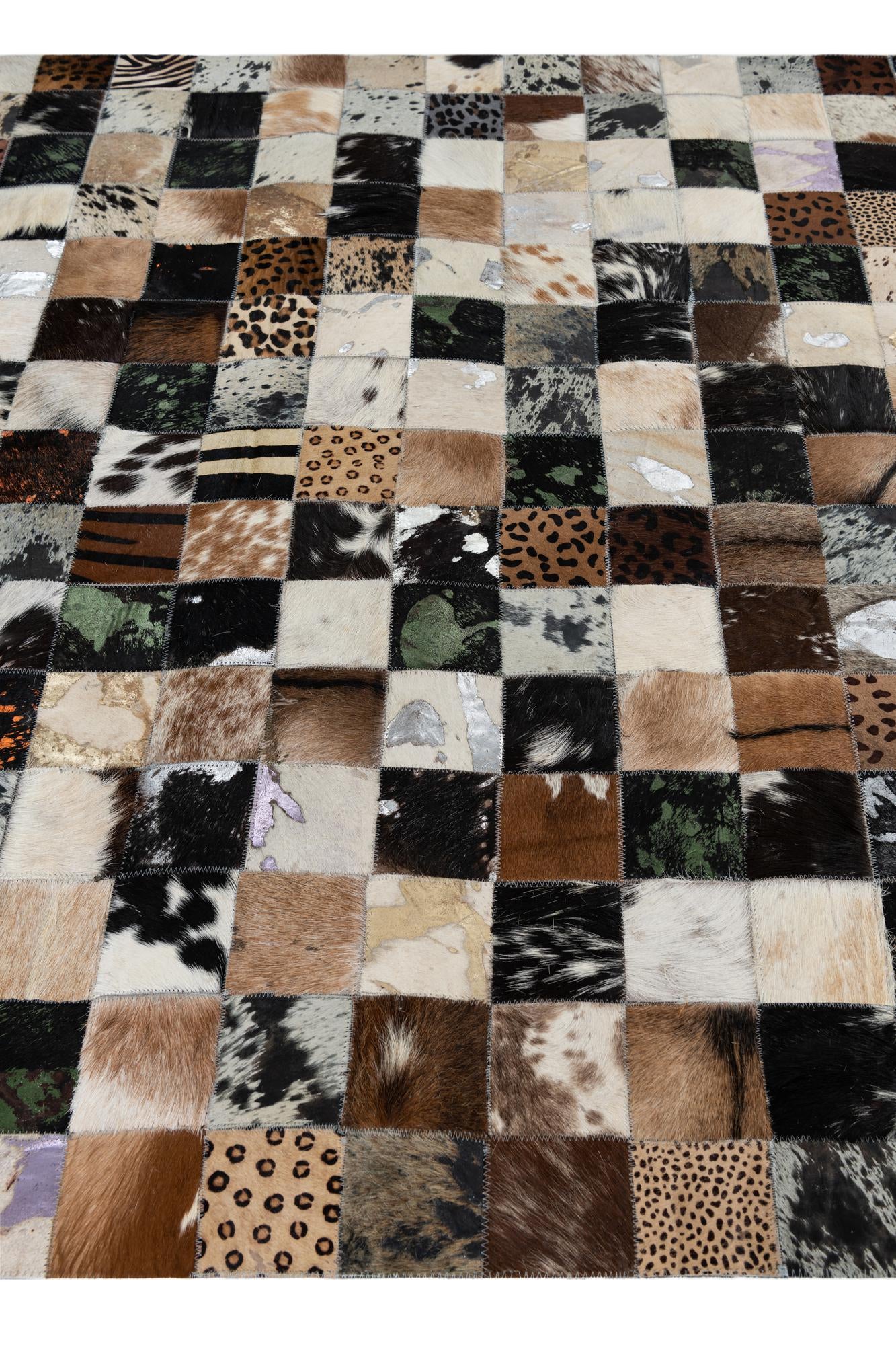 5' x 8' Cowhide Leather Rug