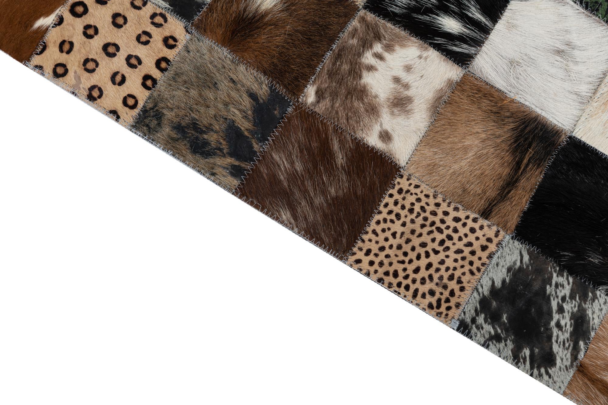 5' x 8' Cowhide Leather Rug
