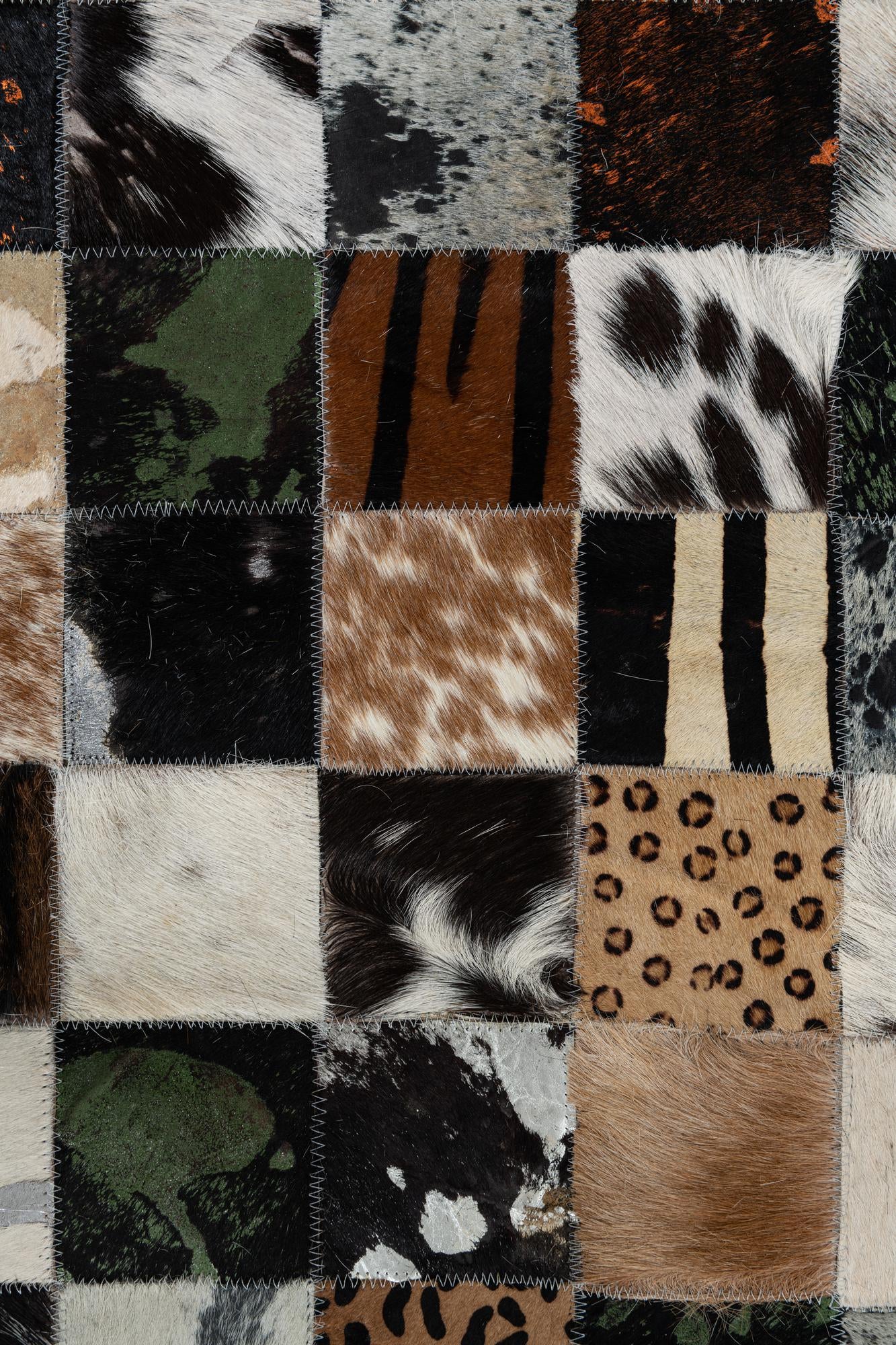 5' x 8' Cowhide Leather Rug