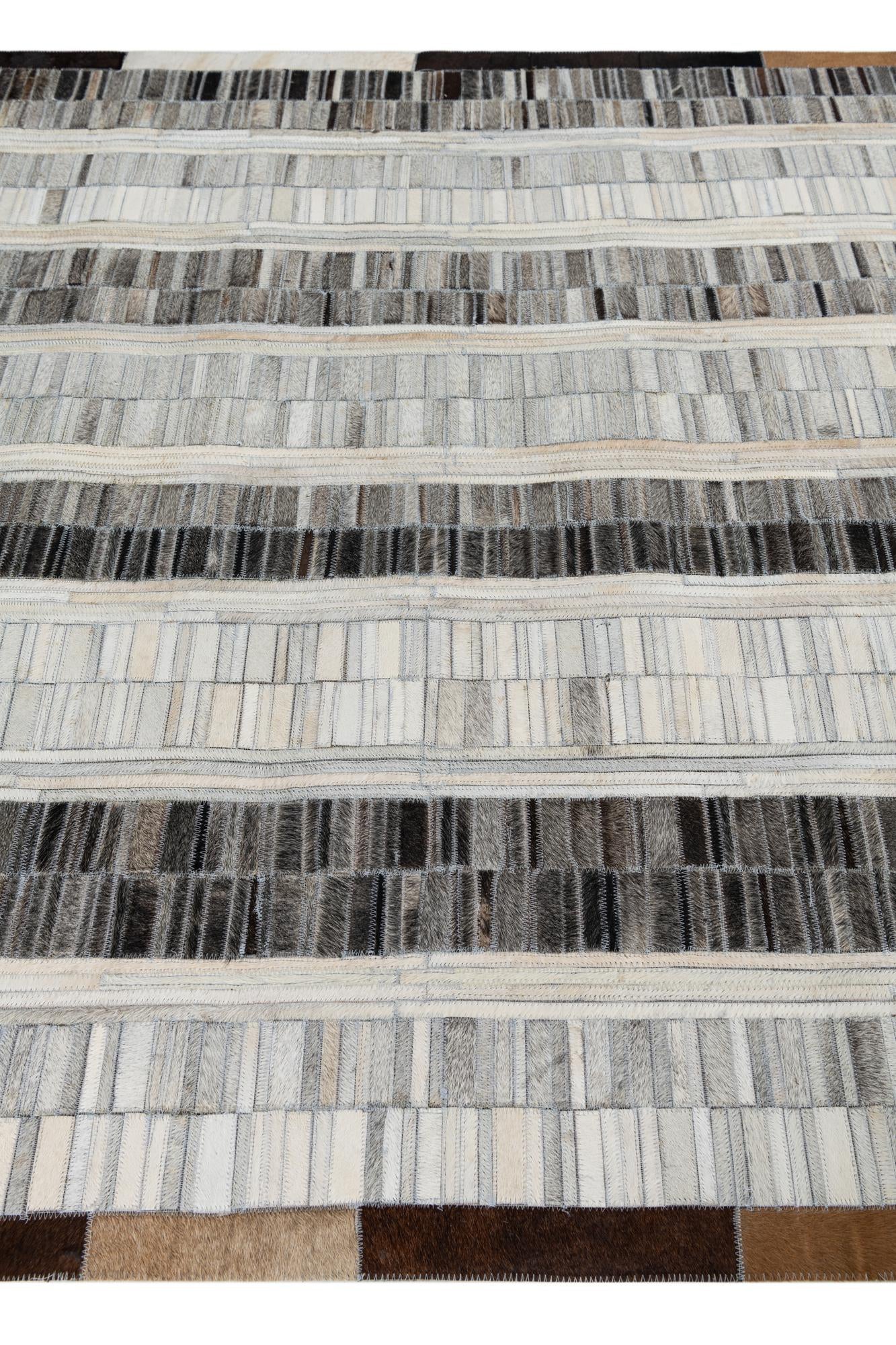 5' 2 x 7' 9 Cowhide Leather Rug