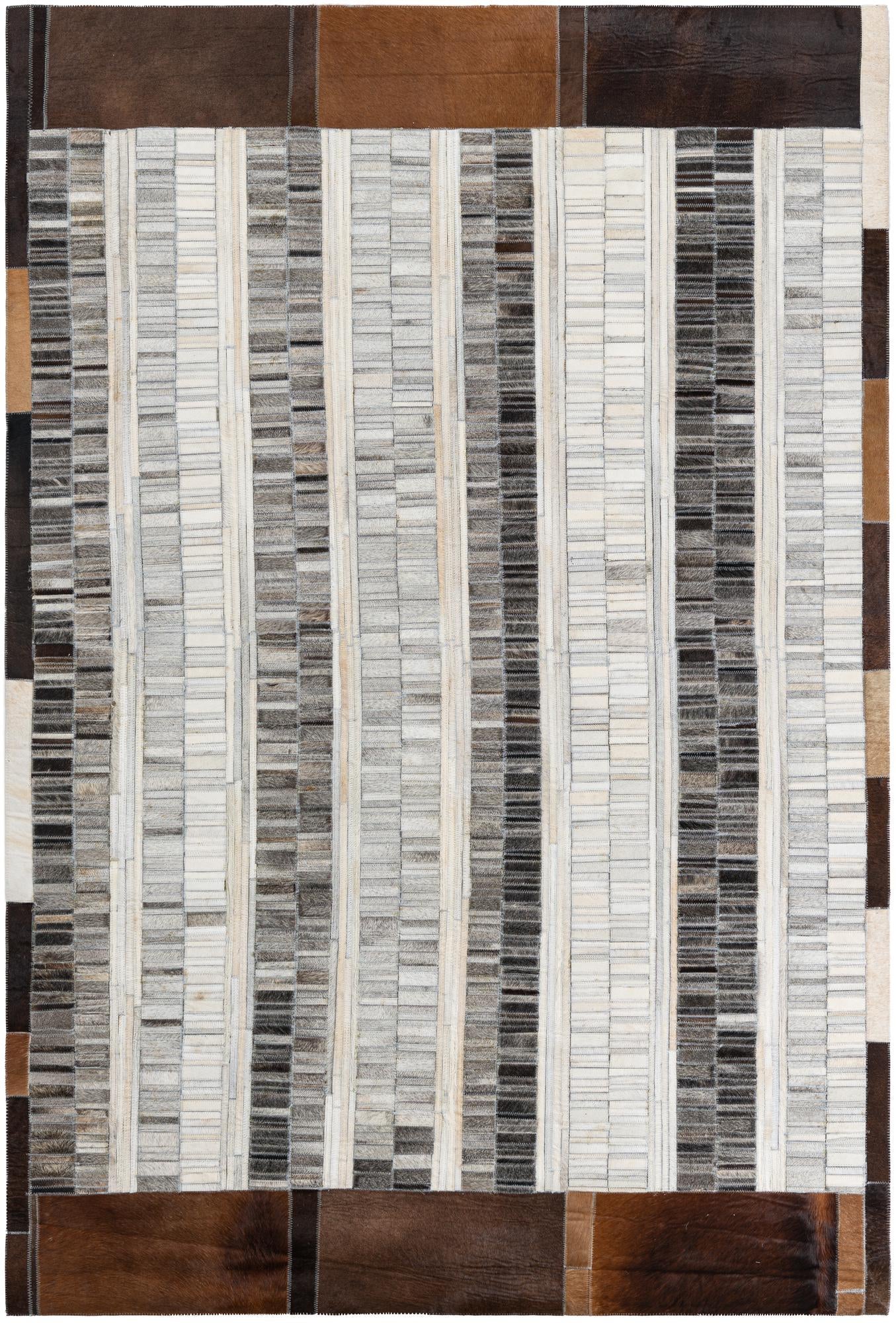 5' 2 x 7' 9 Cowhide Leather Rug