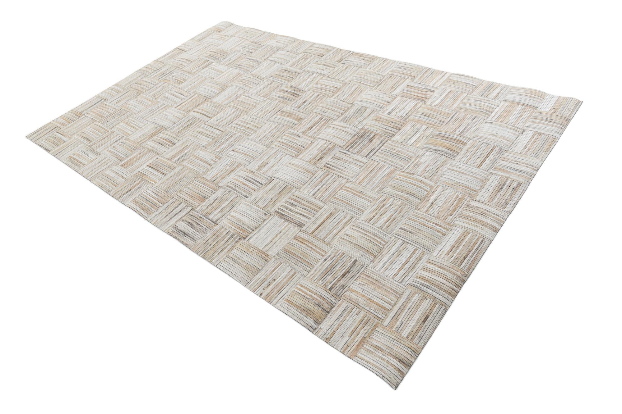 4' 10 x 7' 6 Cowhide Leather Rug