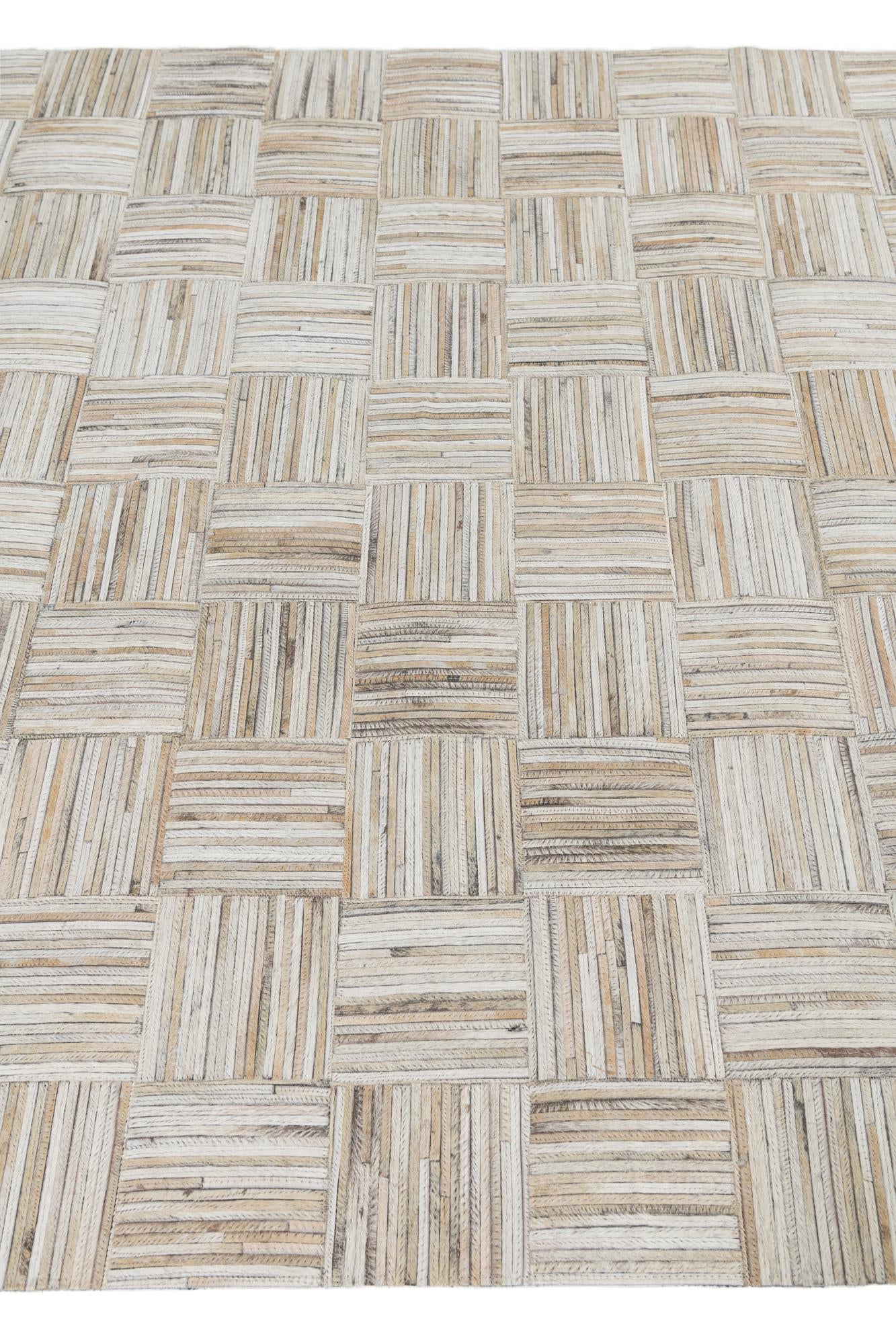 4' 10 x 7' 6 Cowhide Leather Rug