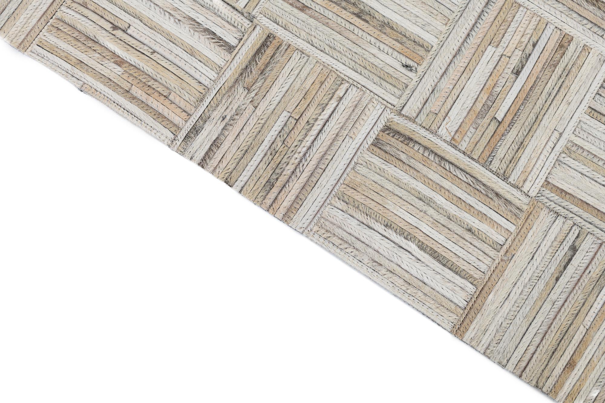 4' 10 x 7' 6 Cowhide Leather Rug
