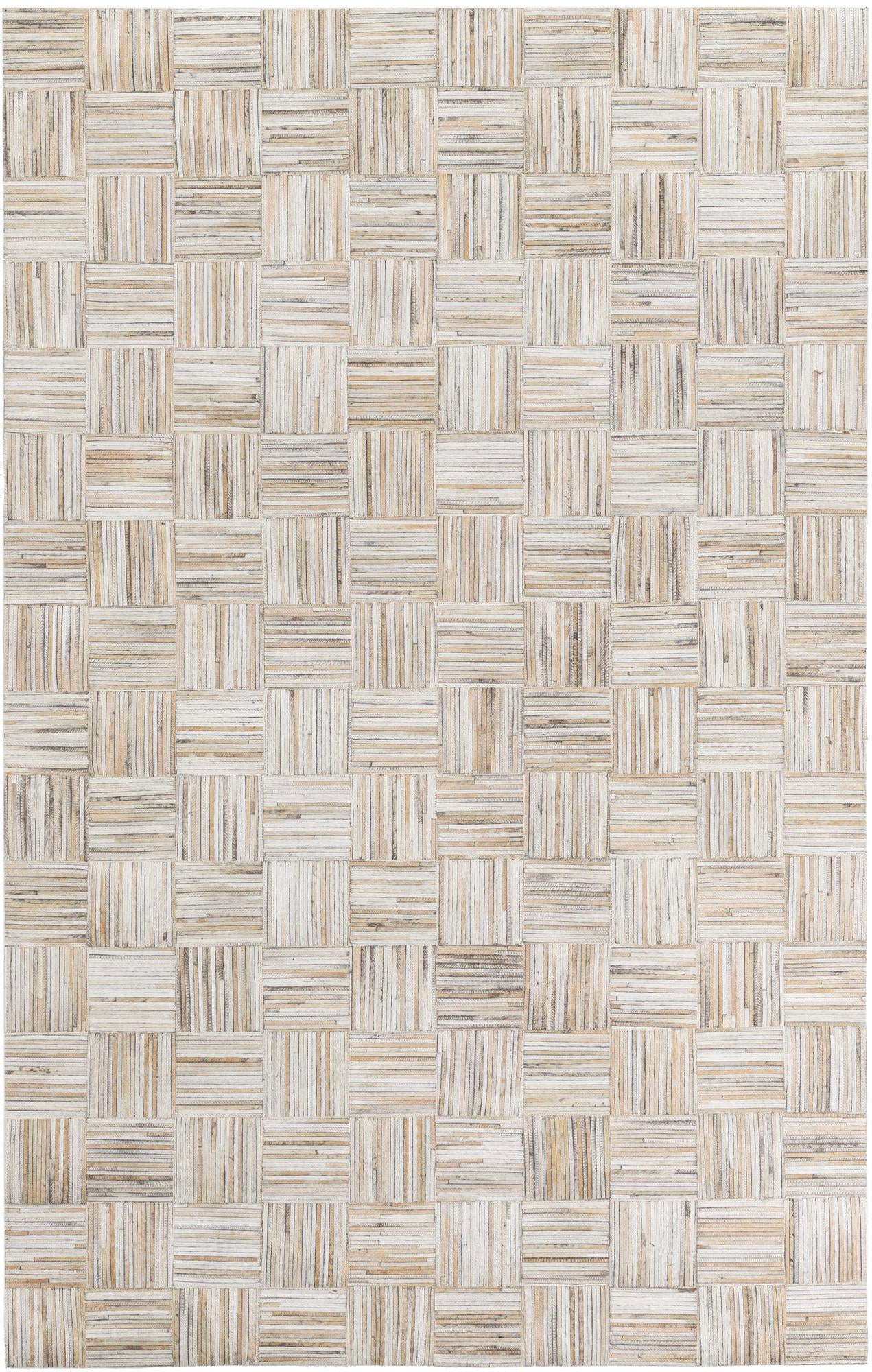 4' 10 x 7' 6 Cowhide Leather Rug