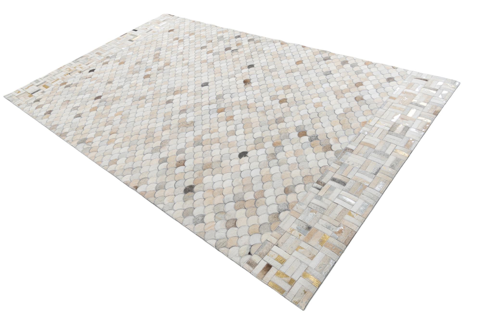 5' 2 x 8' 4 Cowhide Leather Rug