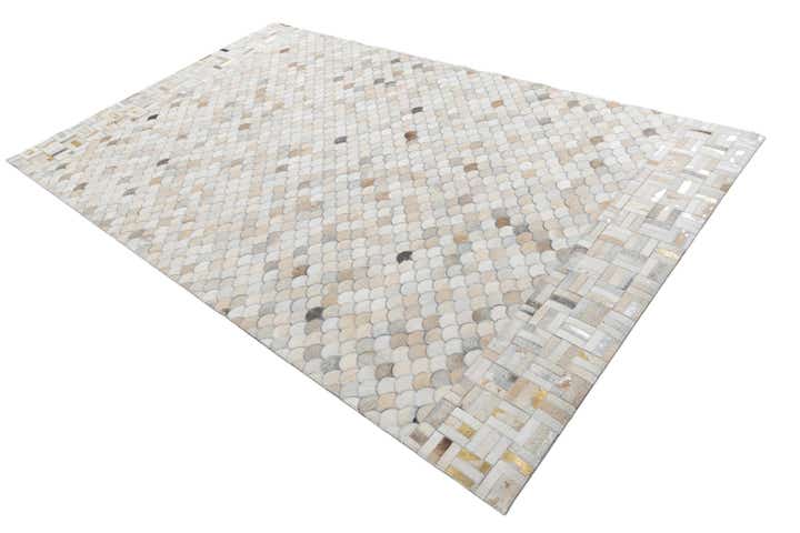 5' 2 x 8' 4 Cowhide Leather Rug