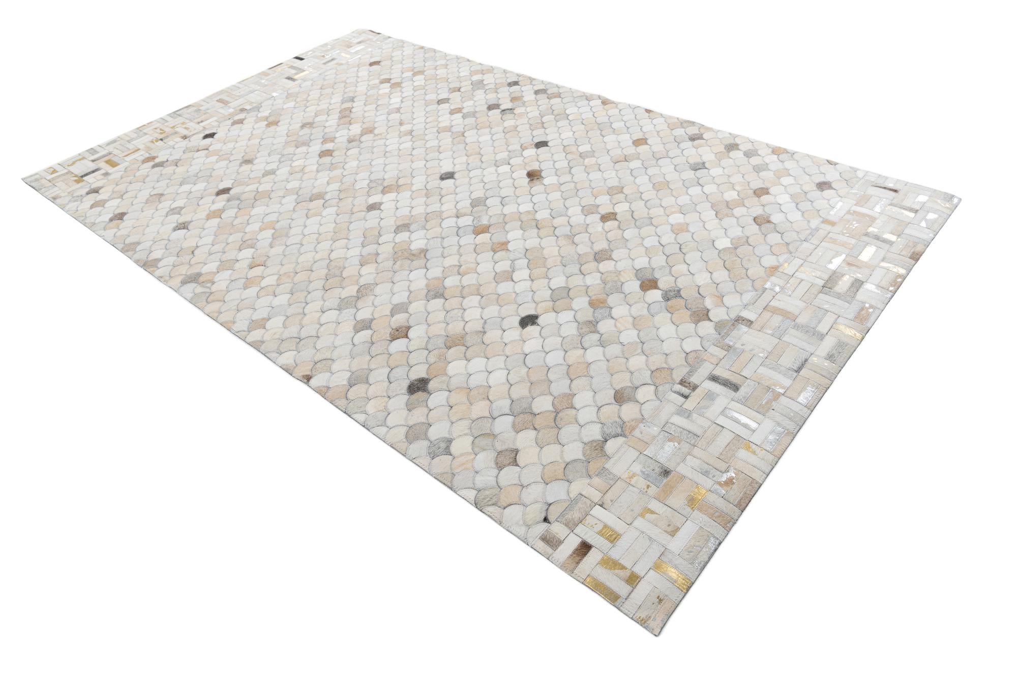 5' 2 x 8' 4 Cowhide Leather Rug
