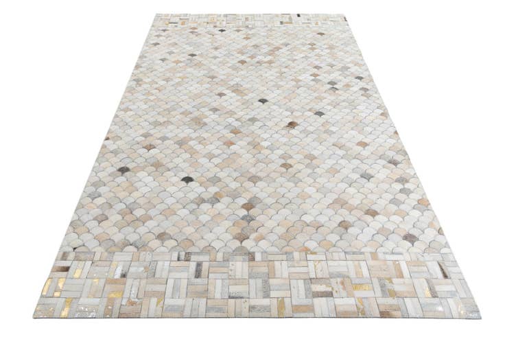 Detail image of 5' 2 x 8' 4 Cowhide Leather Rug