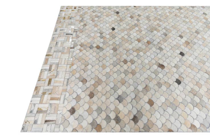 Detail image of 5' 2 x 8' 4 Cowhide Leather Rug