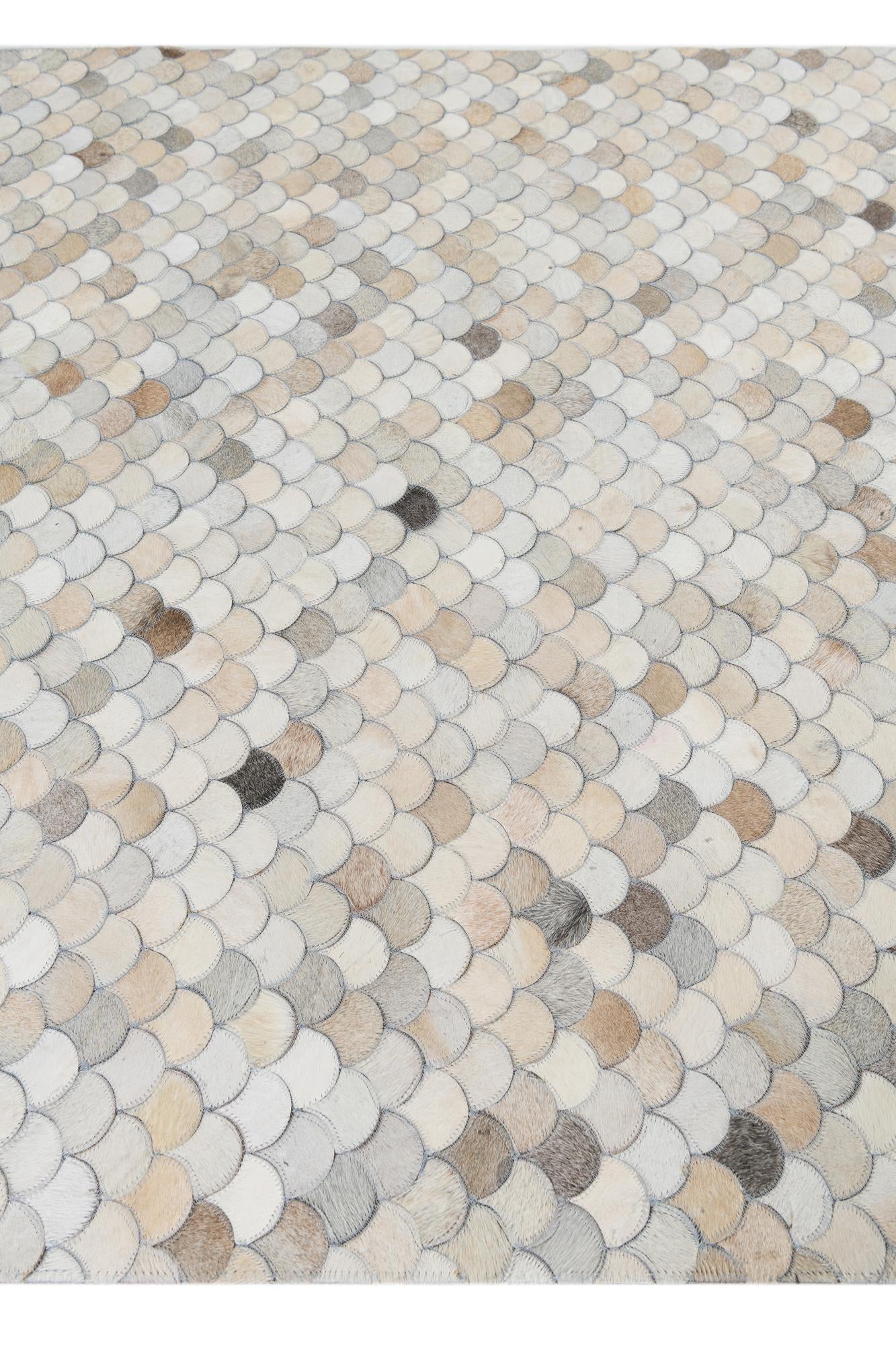 5' 2 x 8' 4 Cowhide Leather Rug
