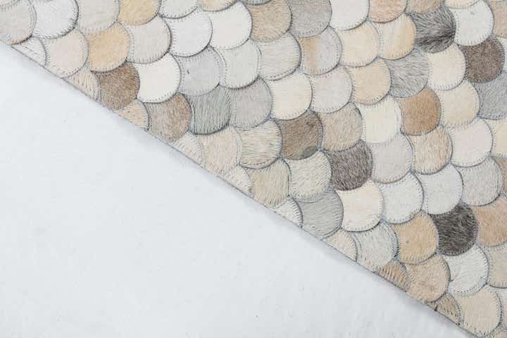 5' 2 x 8' 4 Cowhide Leather Rug