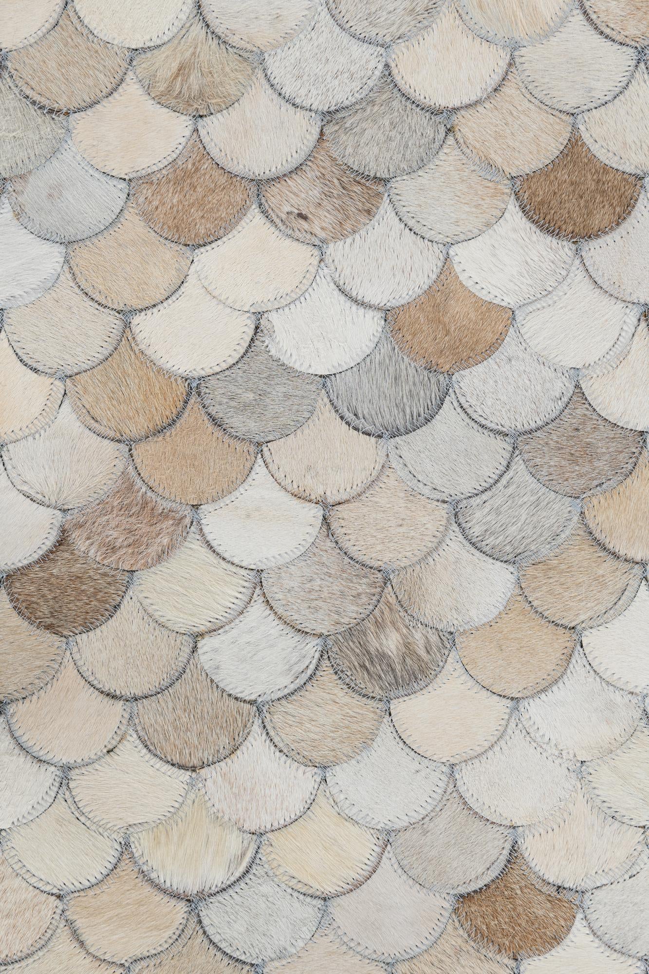 5' 2 x 8' 4 Cowhide Leather Rug