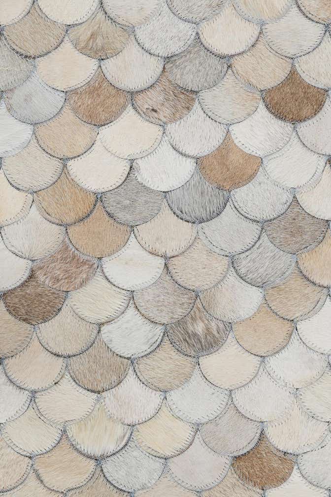 5' 2 x 8' 4 Cowhide Leather Rug