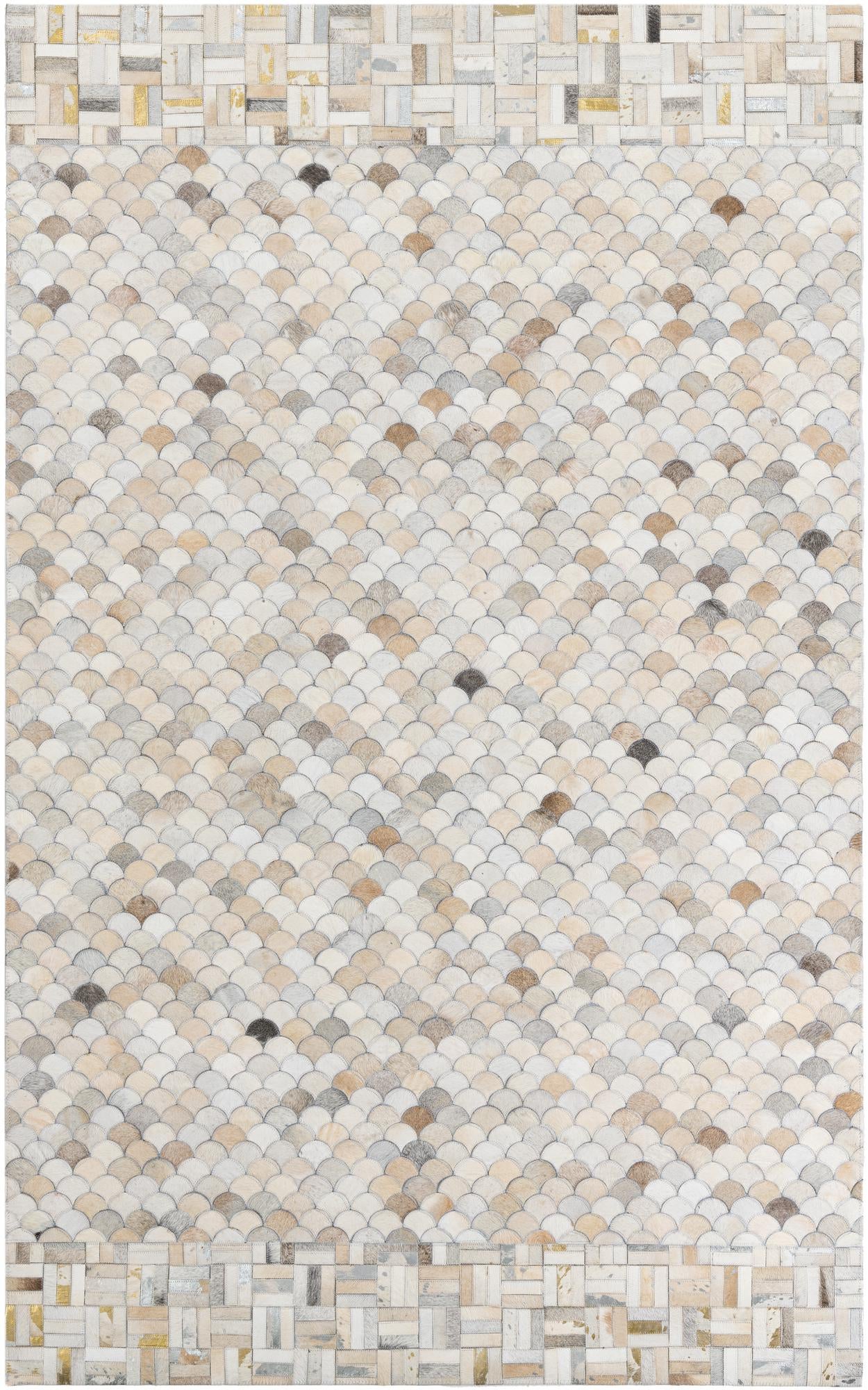 5' 2 x 8' 4 Cowhide Leather Rug